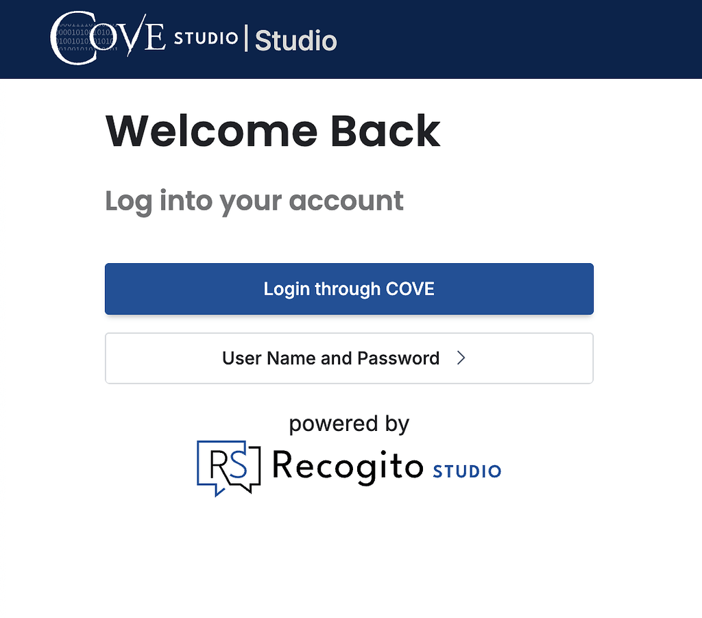 I'm having trouble logging into my COVE Studio account - Recogito Studio -  Performant Software Community Support